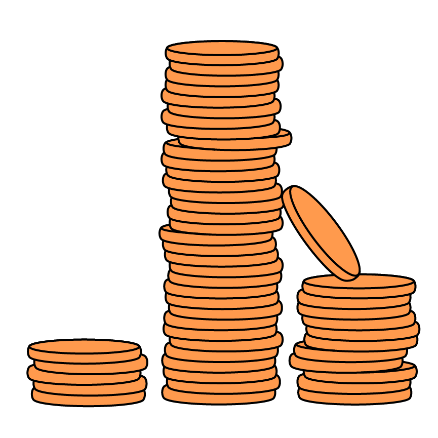 Illustration of stacks of coins.