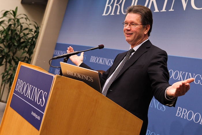 Grover "Russ" Whitehurst speaks at Brookings on March 27, 2013 (Photo Credit: Paul Morigi).