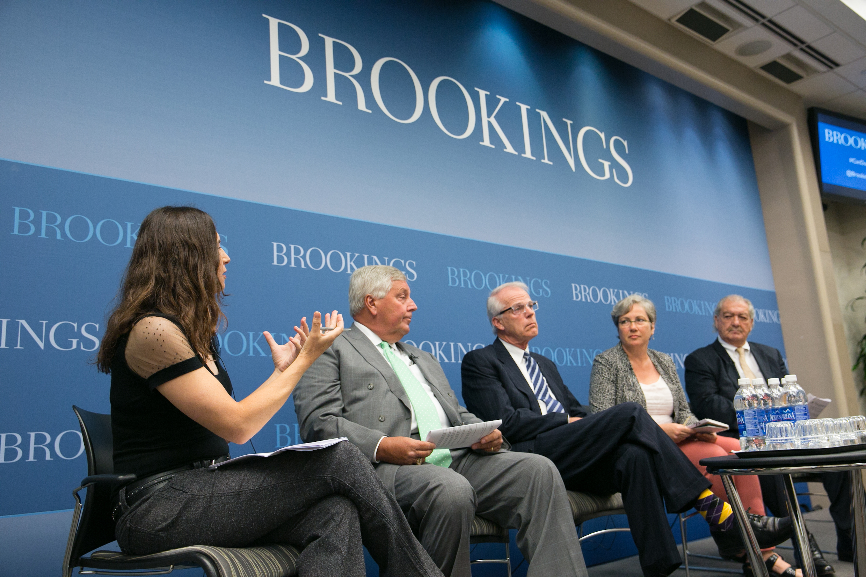 Amy Liu, senior fellow and co-director of the Metropolitan Policy Program moderates a panel discussion