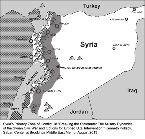 Syria Zone of Conflict map pollack 2