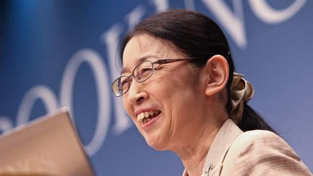 Vice Minister Atsuko Muraki speaks at Brookings, September 25, 2013 (photo credit: Paul Morigi)