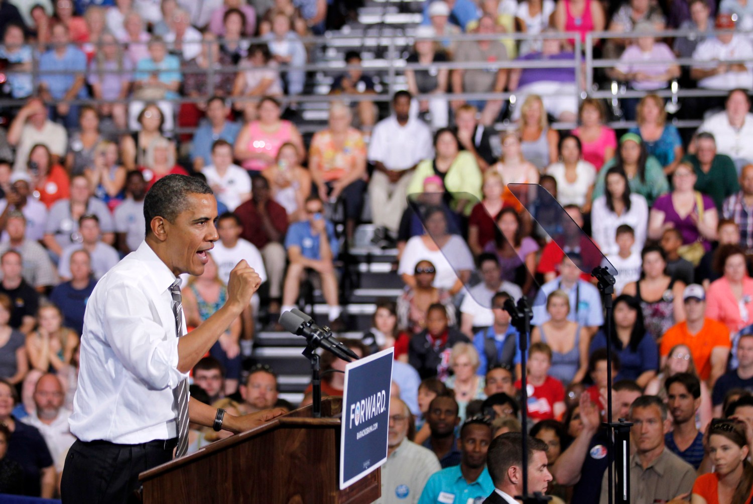 U.S. President Barack Obama speaking on middle class tax cuts.