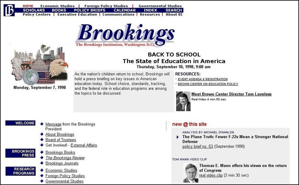 Pixels and progress: The evolution of brookings.edu since 1995 | Brookings