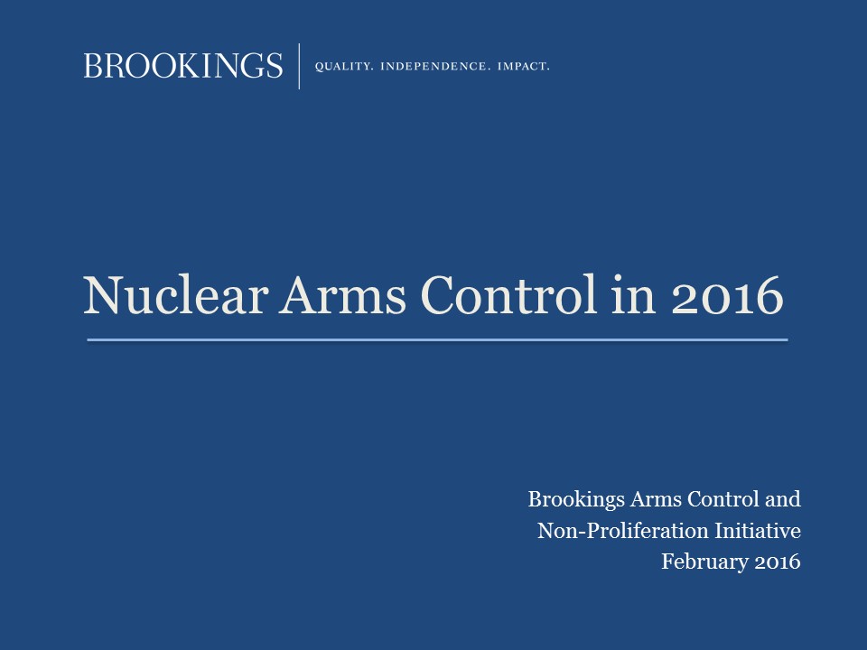 Nuclear Arms Control in 2016