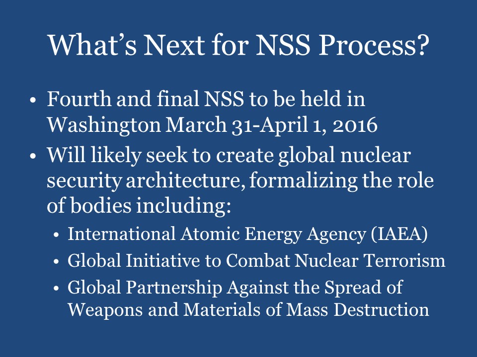 What's Next for NSS Process?