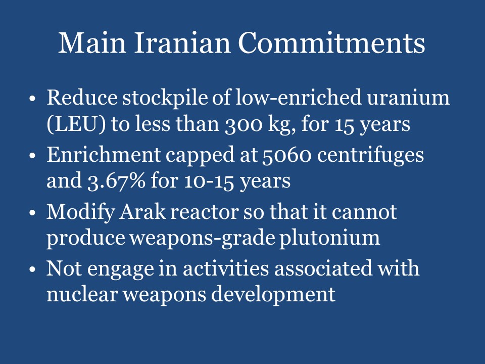 Main Iranian Commitments