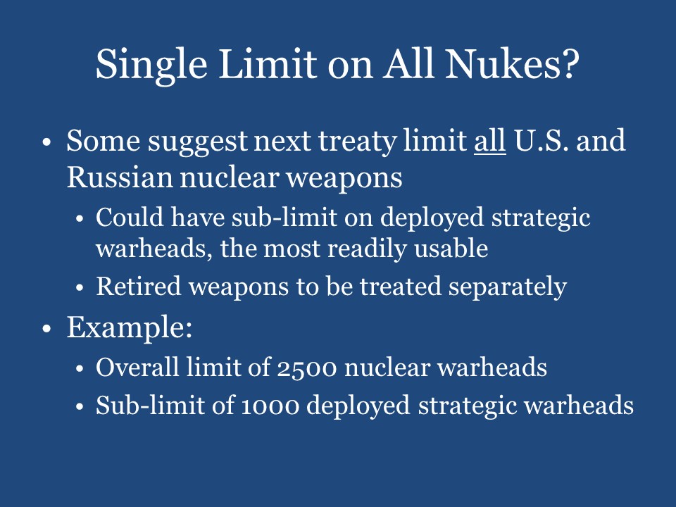 Single Limit on All Nukes?