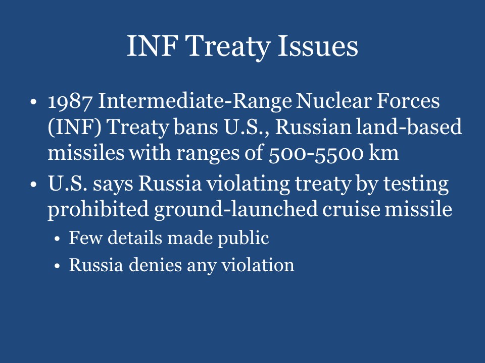 INF Treaty Issues