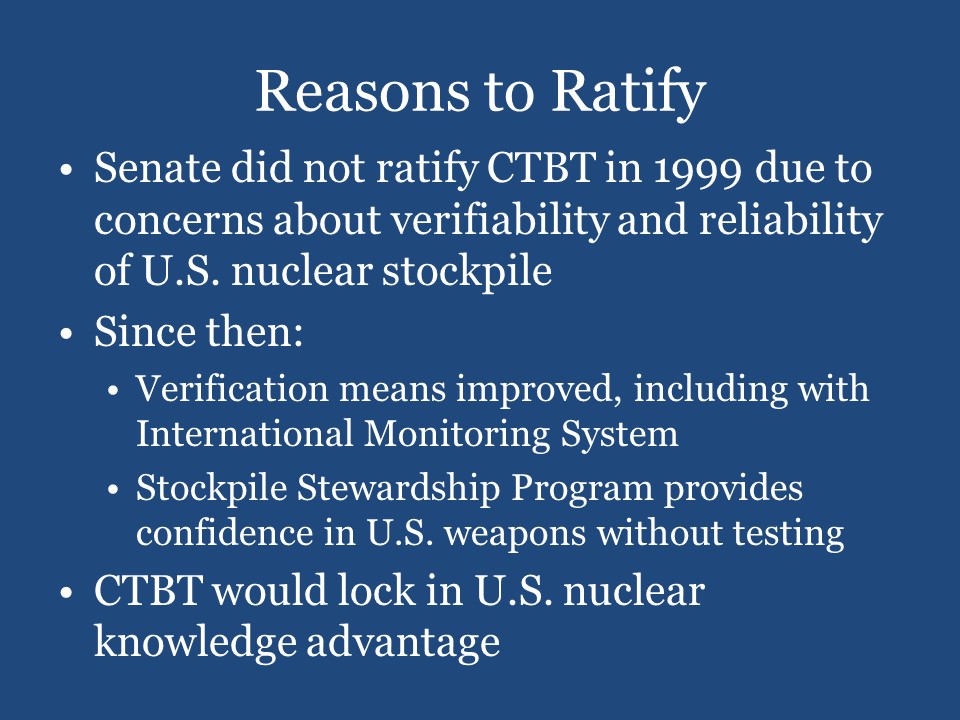 Reasons to Ratify