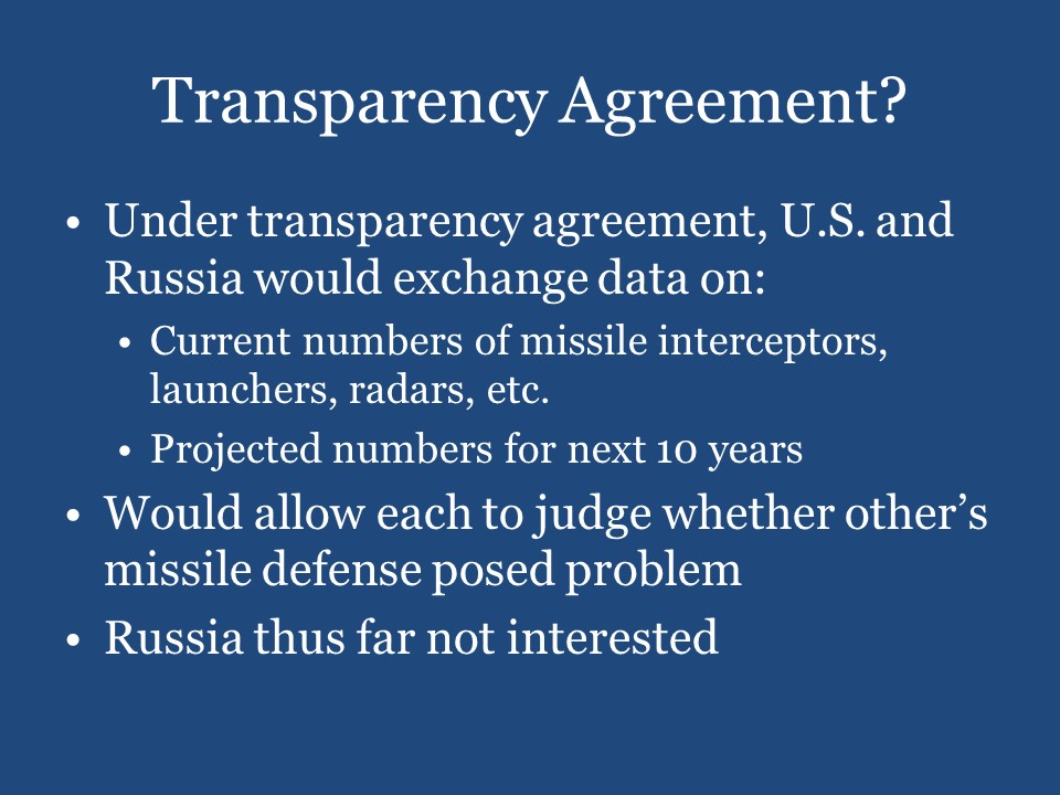 Transparency Agreement?