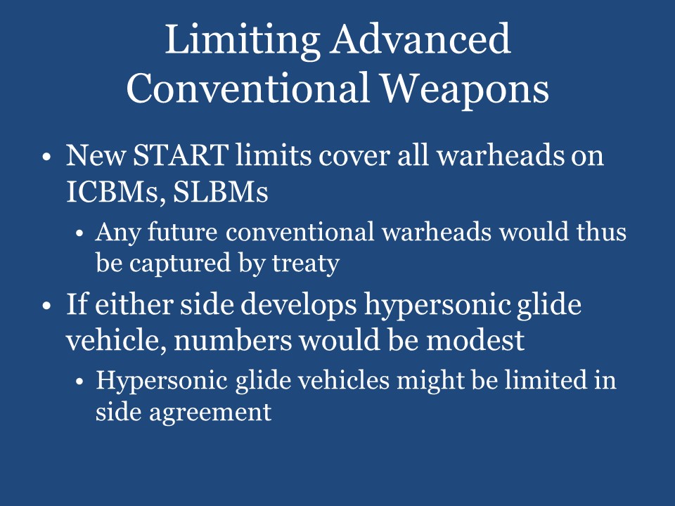 Limiting Advanced Conventional Weapons