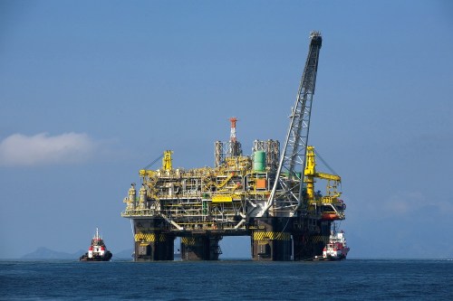An off-shore oil rig