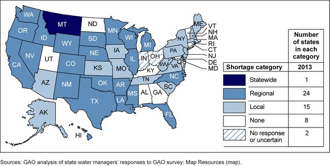 State Water Shortages Map
