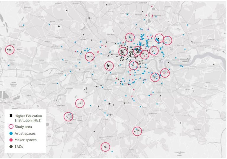 Map Credit: Centre for London - The 17 study areas in “Spaces to Think”.