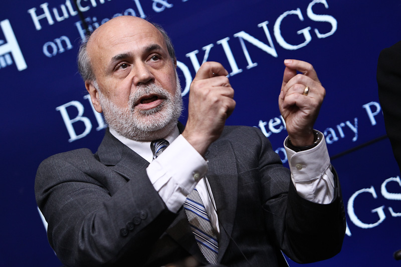 Ben Bernanke speaking at Brookings in 2015. Photographer: Paul Morigi