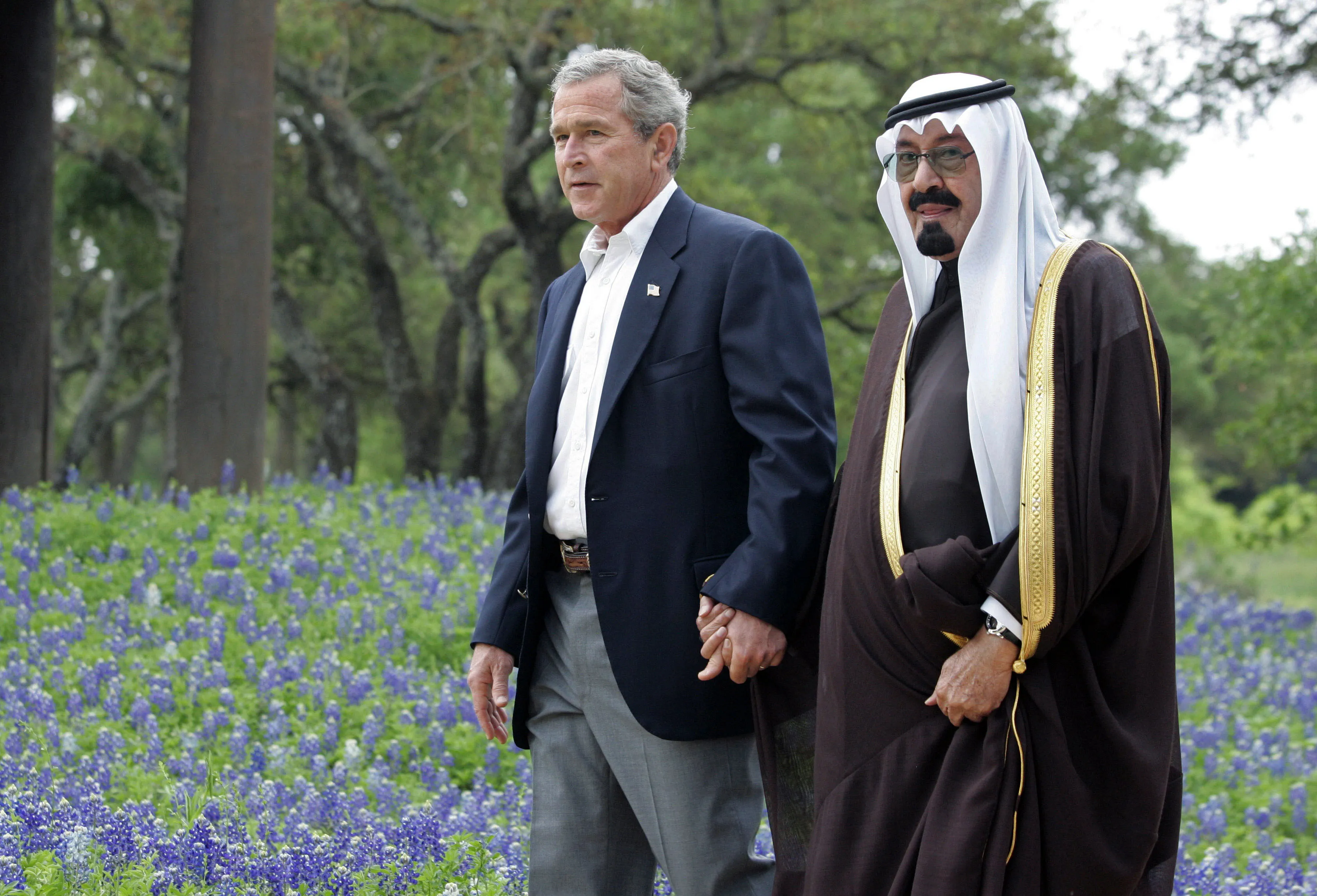 Image result for president bush holding hands with king of saudi arabia'