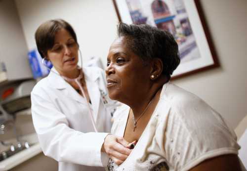 A woman and her health care provider