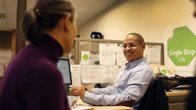 An individual registering for health insurance