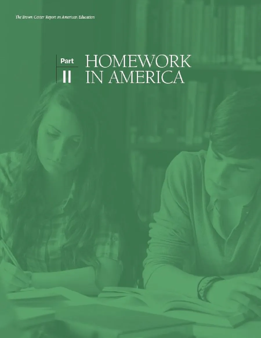 Average time spent doing homework high school