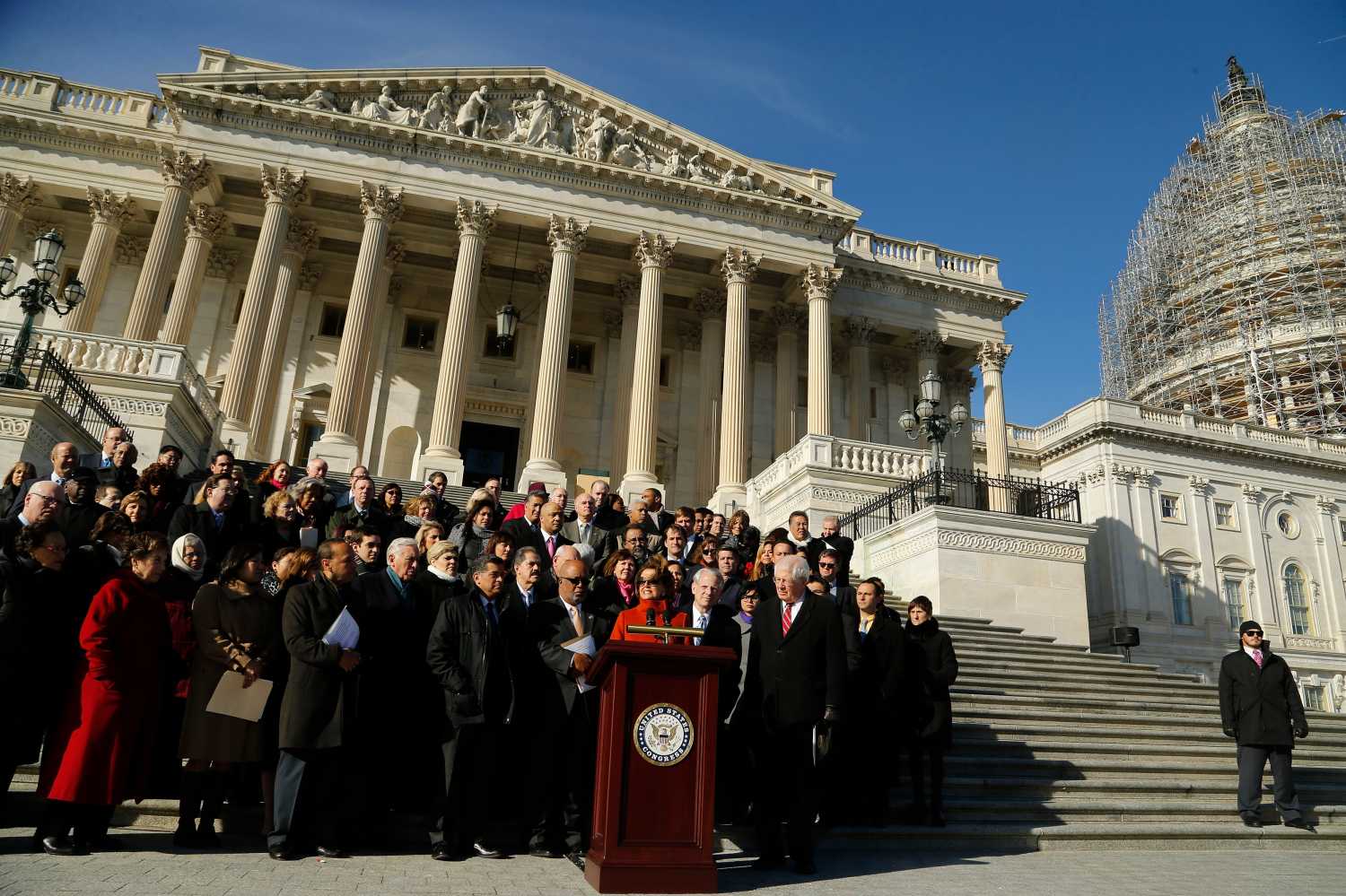 Nancy Pelosi outside supreme court