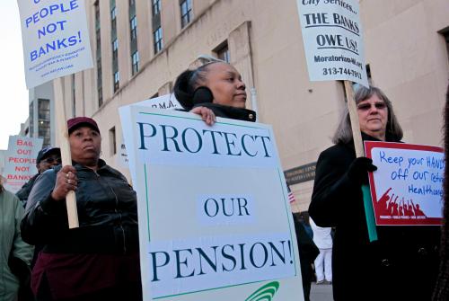 Protesters seek to protect pensions