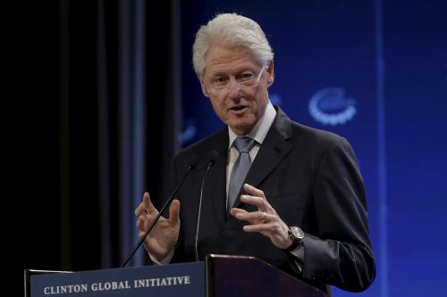 Former U.S. President Bill Clinton speaks during the Clinton Global Initiative's winter meeting in New York, February 4, 2016. REUTERS/Brendan McDermid - RTX25HBP