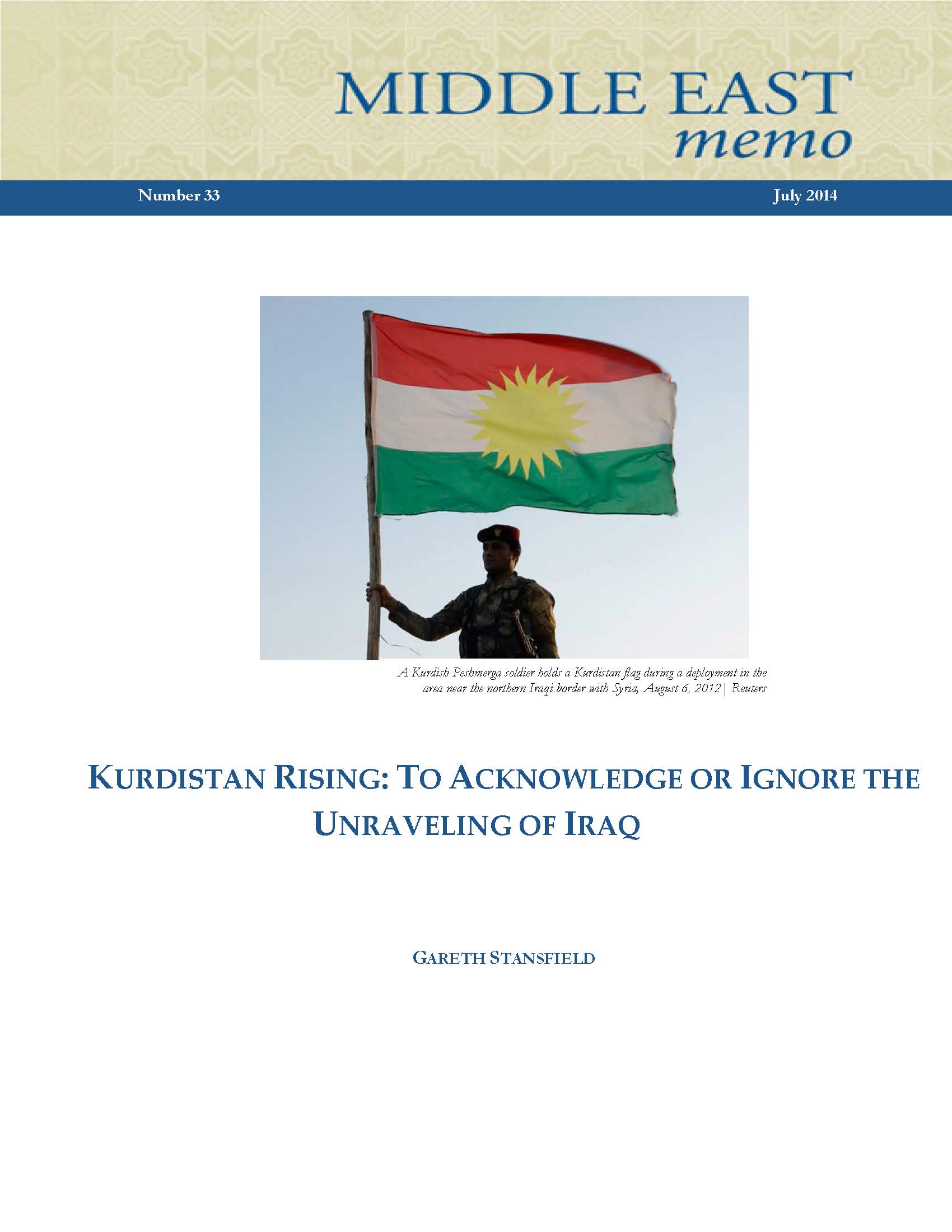 Cover of Kurdistan Iraq ISIS Stansfield 0731