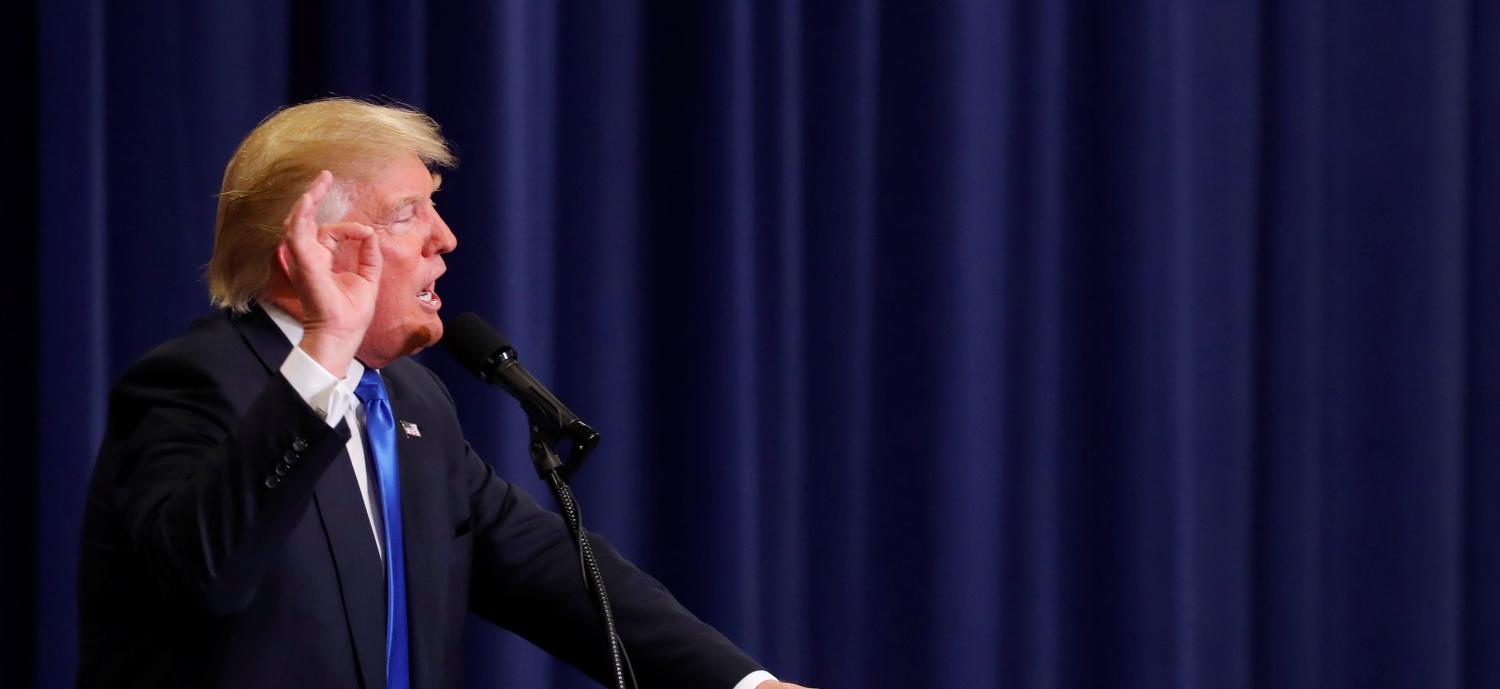 U.S. Republican presidential candidate Donald Trump speaks at a campaign rally at the Sharonville Convention Center in Cincinnati, Ohio July 6, 2016.