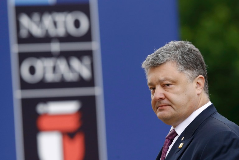 Ukraine's President Petro Poroshenko arrives for the NATO summit at the PGE National Stadium in Warsaw, Poland July 9, 2016. REUTERS/Kacper Pempel