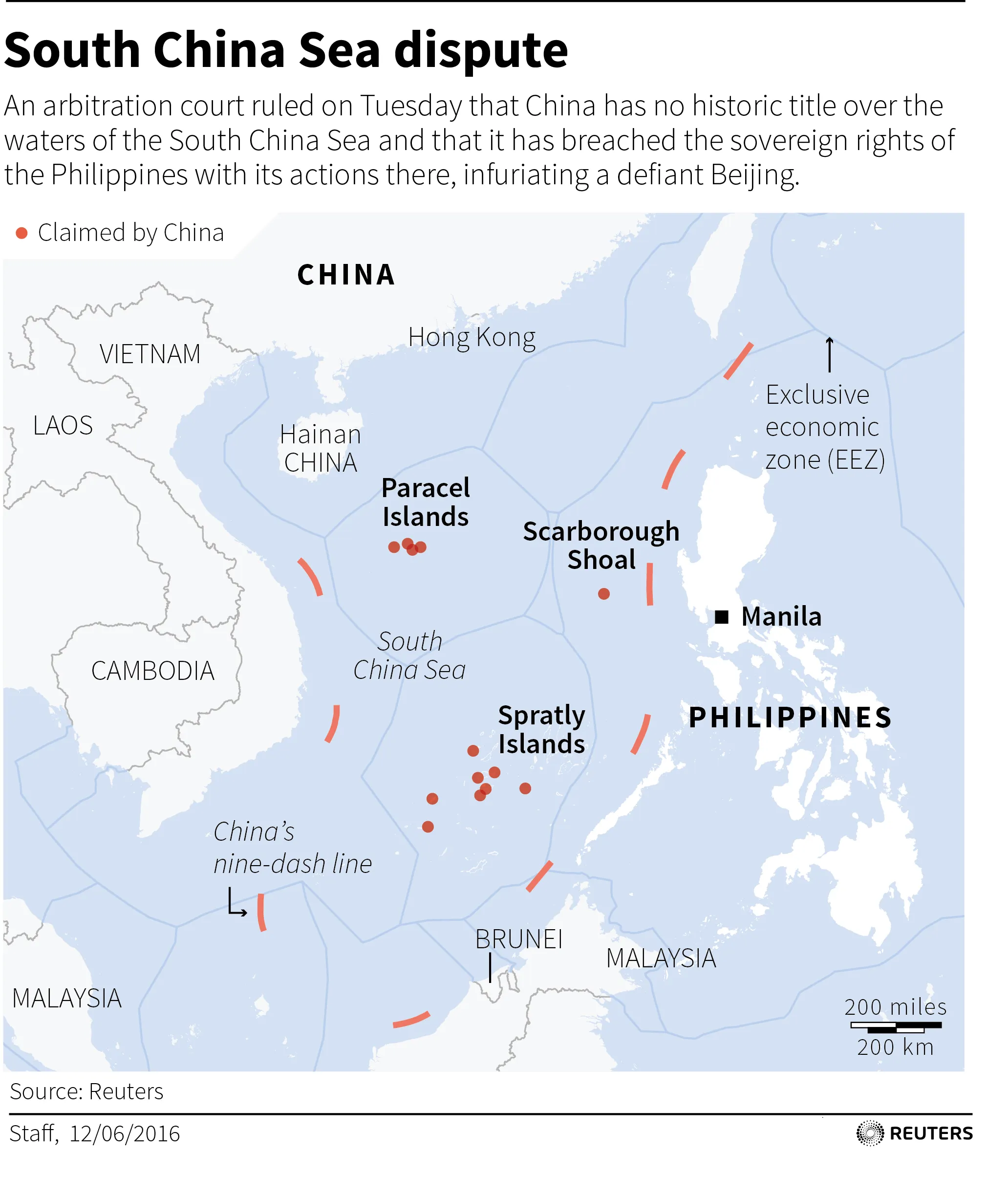 Map of South China Sea disputed territories.