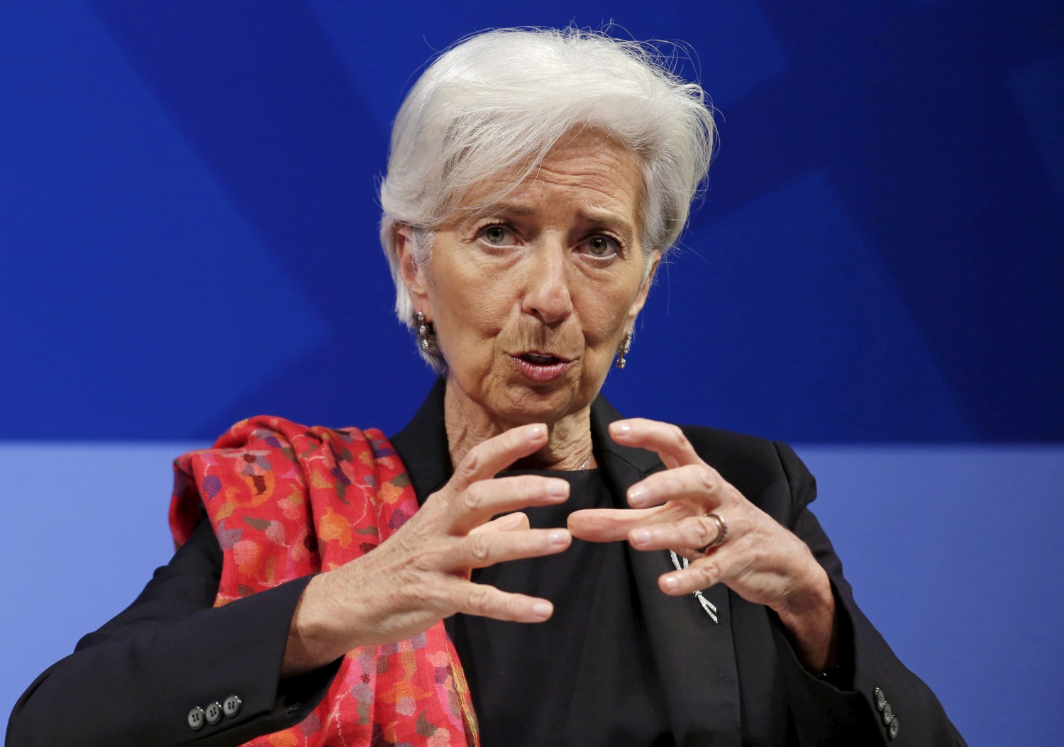 International Monetary Fund (IMF) Managing Director Christine Lagarde speaks at a refugee crisis panel in advance of the IMF/World Bank spring meetings in Washington April 13, 2016. REUTERS/Yuri Gripas/File Photo - RTX2EILJ