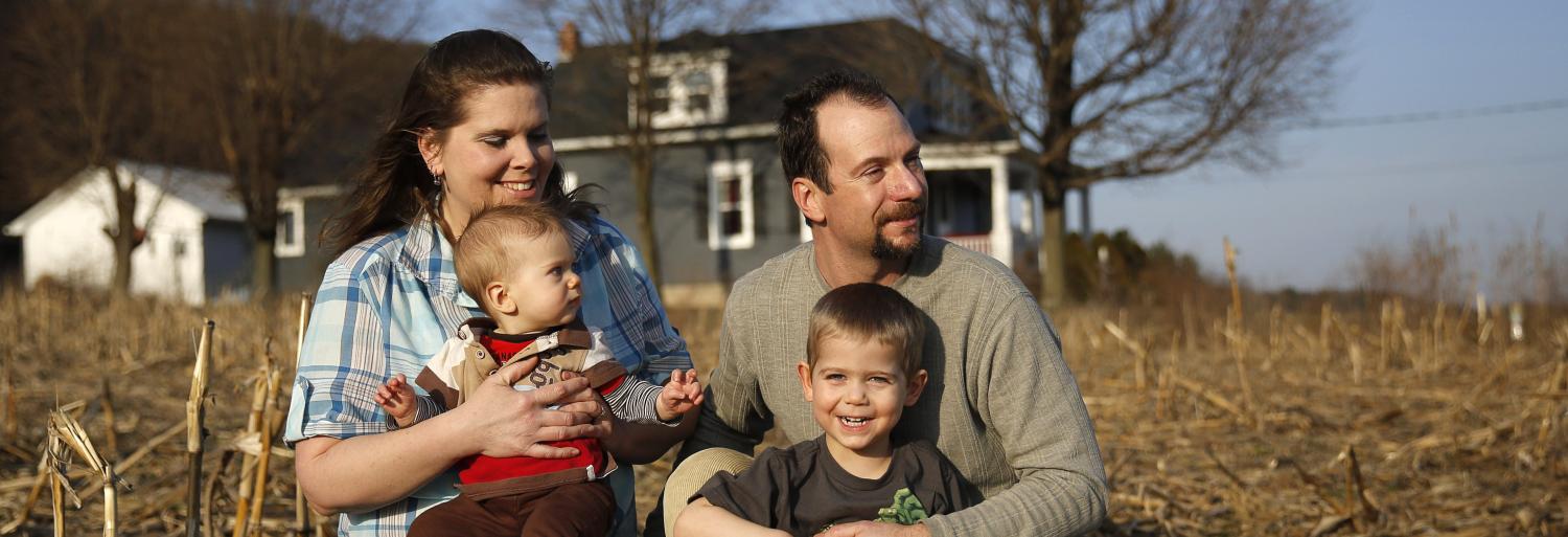 A family at their home in Richfield, Pennsylvania.