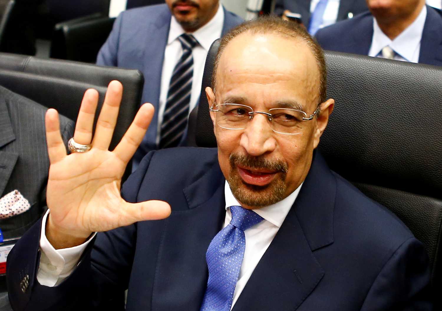Saudi Arabia's Energy Minister Khalid al-Falih talks to journalists before a meeting of OPEC oil ministers in Vienna, Austria, June 2, 2016. REUTERS/Leonhard Foeger