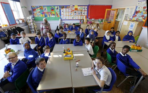 Pupils pose for a photograph in Ms. Yasmin Hussain