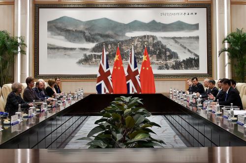 REUTERS/Etienne Oliveau/Pool - Chinese President Xi Jinping and British Prime Minister Theresa May meet on the sidelines of the G20 Summit in Hangzhou, September 5, 2016