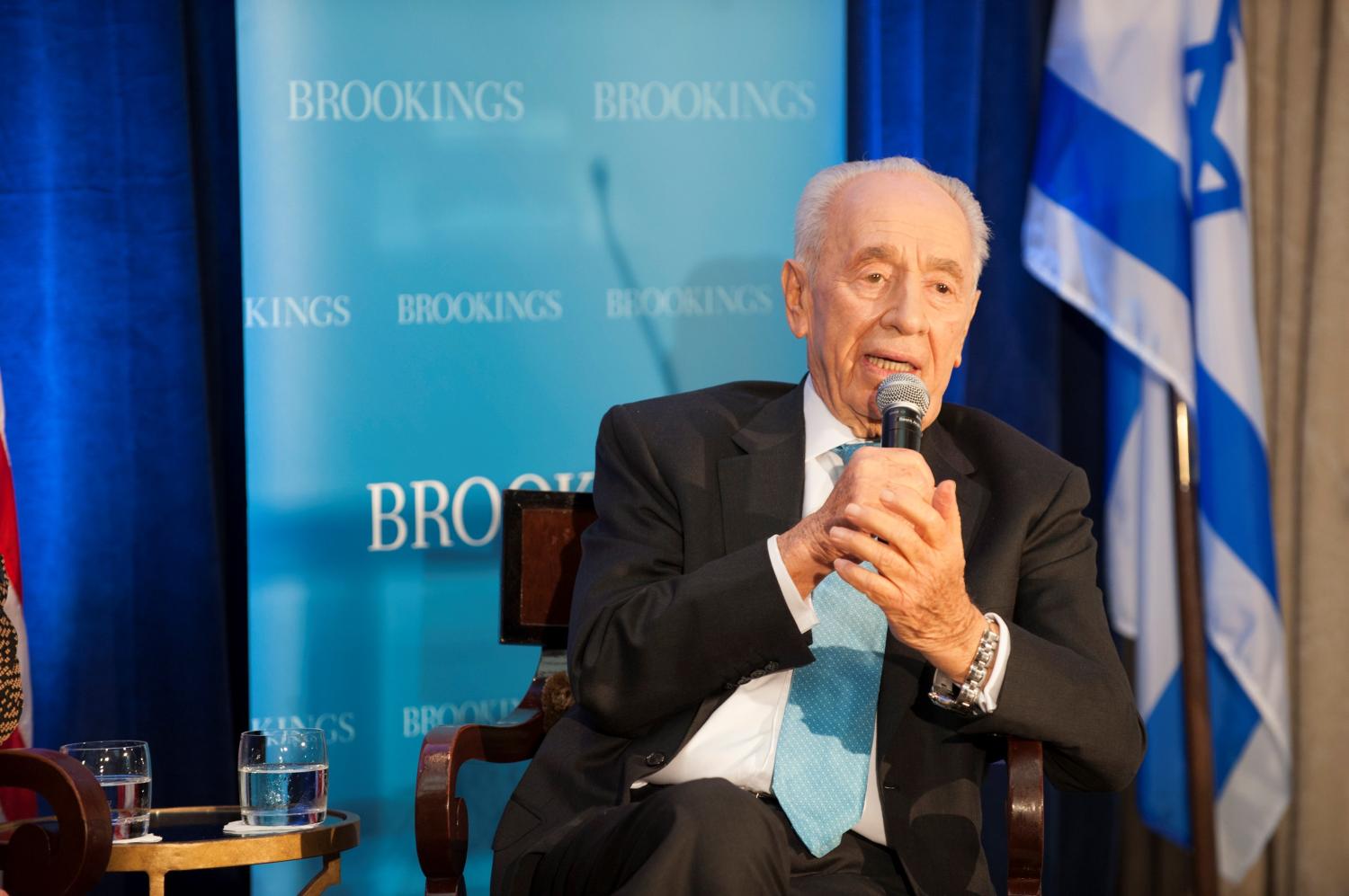 Former Israeli President Shimon Peres at a Brookings event on June 12, 2012.