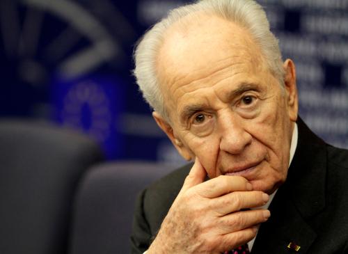 Israel's President Shimon Peres attends a press conference at the European Parliament in Strasbourg, France March 12, 2013. REUTERS/Jean-Marc Loos/File Photo - RTSPS6M