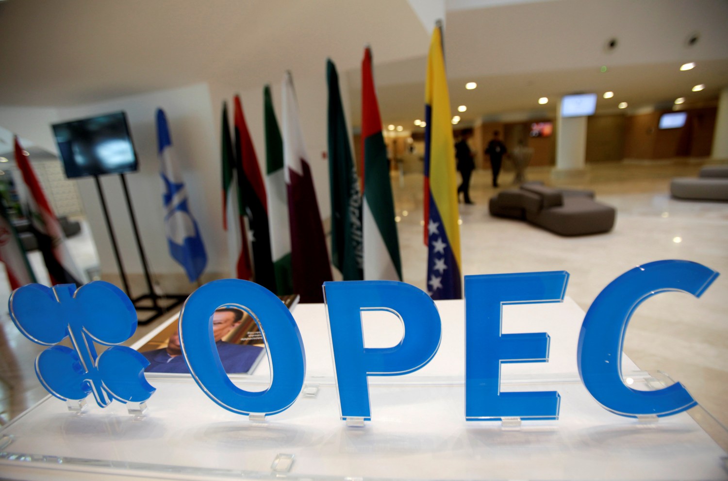 OPEC logo is pictured ahead of an informal meeting between members of the Organization of the Petroleum Exporting Countries (OPEC) in Algiers, Algeria September 28, 2016. REUTERS/Ramzi Boudina