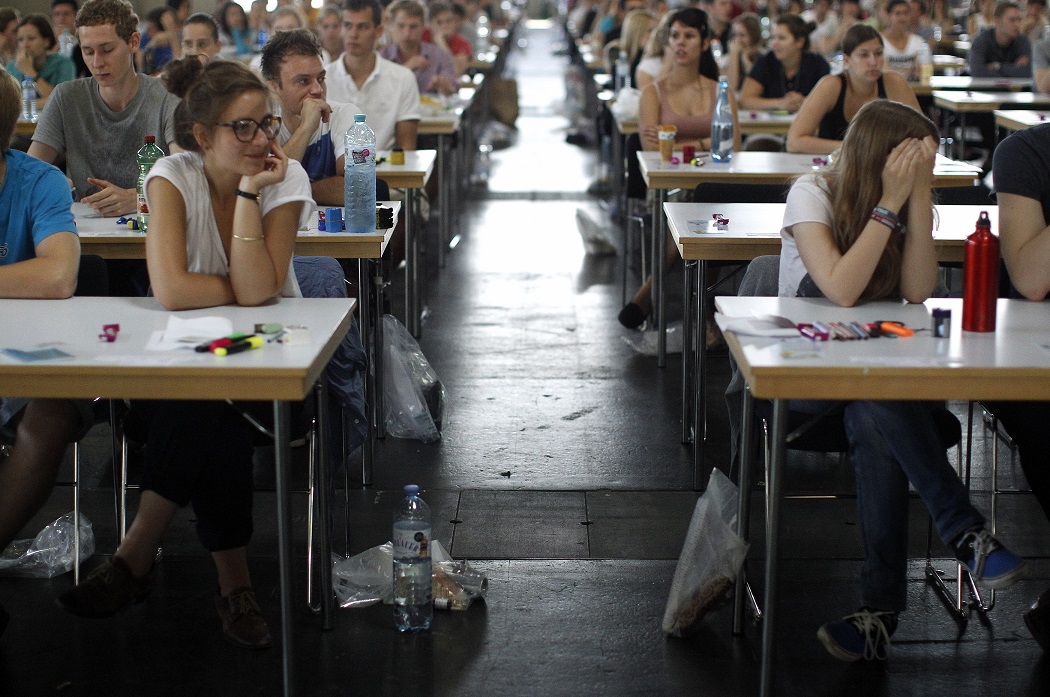 Applicants for the study of medicine at Vienna University wait for their screening test to begin