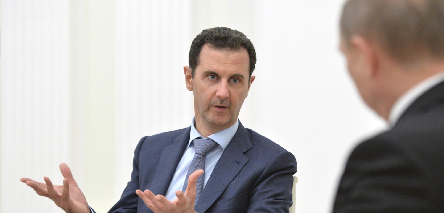 Syrian President Bashar al-Assad speaks during a meeting with Russian President Vladimir Putin at the Kremlin in Moscow, Russia, October 20, 2015. Assad flew into Moscow on Tuesday for a meeting with Putin during which the two men discussed their joint military campaign against Islamist militants in Syria, a Kremlin spokesman said. Picture taken October 20, 2015. REUTERS/Alexei Druzhinin/RIA Novosti/Kremlin ATTENTION EDITORS - THIS IMAGE HAS BEEN SUPPLIED BY A THIRD PARTY. IT IS DISTRIBUTED, EXACTLY AS RECEIVED BY REUTERS, AS A SERVICE TO CLIENTS. - RTS5E7K