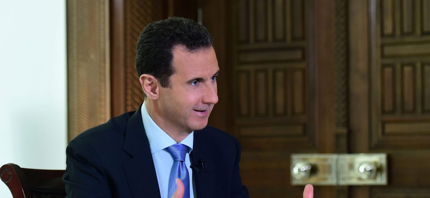 Syria's President Bashar al-Assad speaks during an interview with a Portuguese television channel in this handout picture provided by SANA on November 15, 2016. SANA/Handout via REUTERS ATTENTION EDITORS - THIS PICTURE WAS PROVIDED BY A THIRD PARTY. IT IS DISTRIBUTED, EXACTLY AS RECEIVED BY REUTERS, AS A SERVICE TO CLIENTS. REUTERS IS UNABLE TO INDEPENDENTLY VERIFY THE AUTHENTICITY, CONTENT, LOCATION OR DATE OF THIS IMAGE. FOR EDITORIAL USE ONLY. TPX IMAGES OF THE DAY - RTX2TWKS