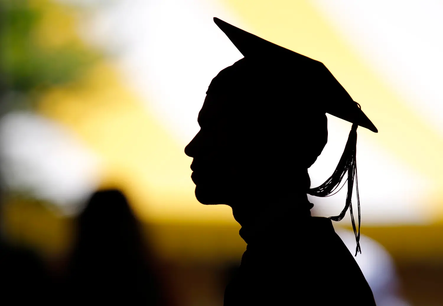 Students take their seats for the diploma ceremony at the John F. Kennedy School of Government during the 361st Commencement Exercises at Harvard University in Cambridge