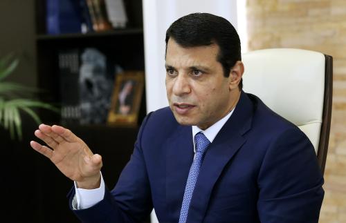 Mohammed Dahlan, a former Fatah security chief, gestures in his office in Abu Dhabi, United Arab Emirates October 18, 2016. Picture taken October 18, 2016. REUTERS/Stringer