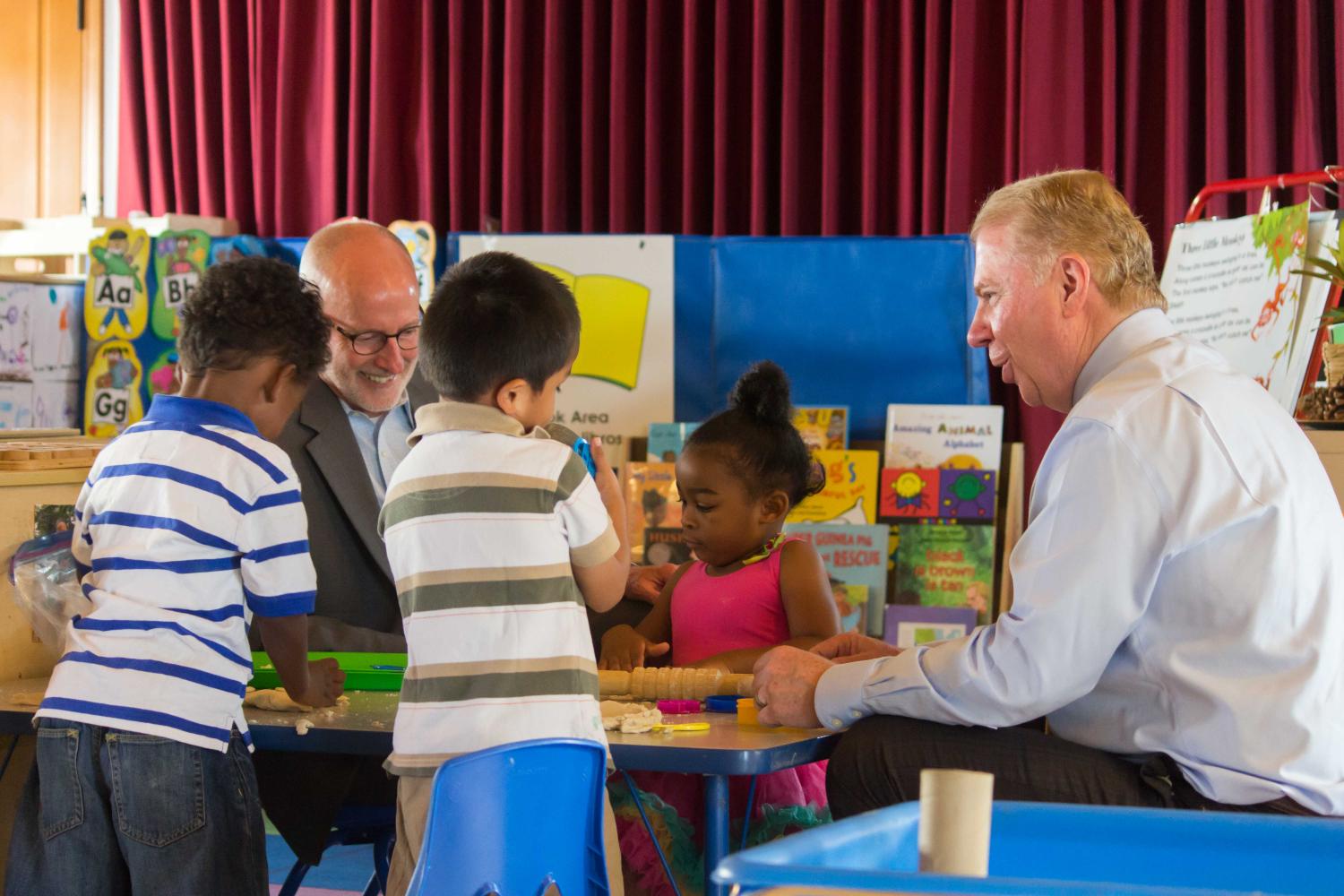 FLICKR/Seattle City Council - Seattle City Councilman Tim Burgess and Mayor Ed Murray visit a preschool., picture taken July 4, 2015.