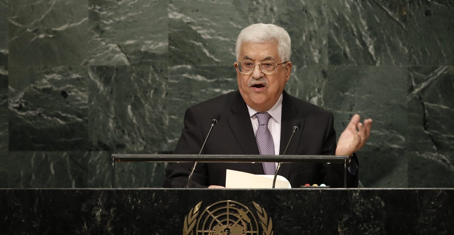 President Mahmoud Abbas of Palestine addresses the 71st United Nations General Assembly in Manhattan, New York, U.S. September 22, 2016. REUTERS/Mike Segar - RTSOZWU