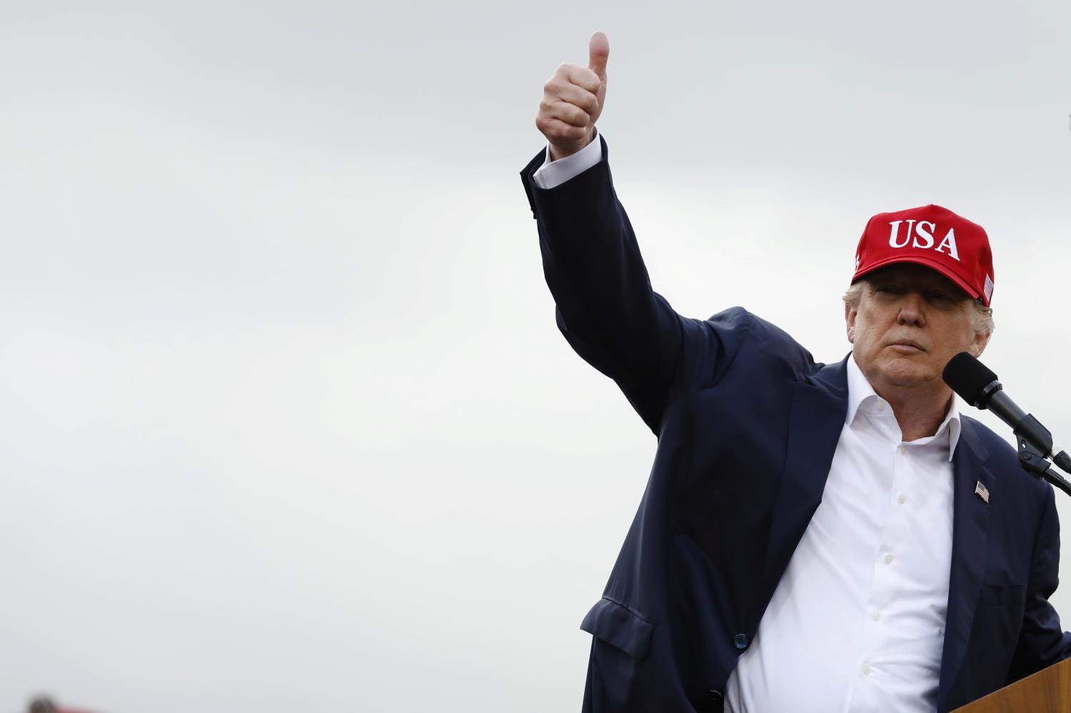 U.S. President-elect Donald Trump gestures as he speaks during a USA Thank You Tour event in Mobile, Alabama, U.S., December 17, 2016. REUTERS/Lucas Jackson - RTX2VHIX