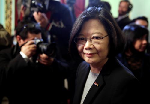 Taiwan's President Tsai Ing-wen leaves the Lopez Presidential Palace in Asuncion, Paraguay June 28, 2016. REUTERS/Jorge Adorno - RTX2IP8D