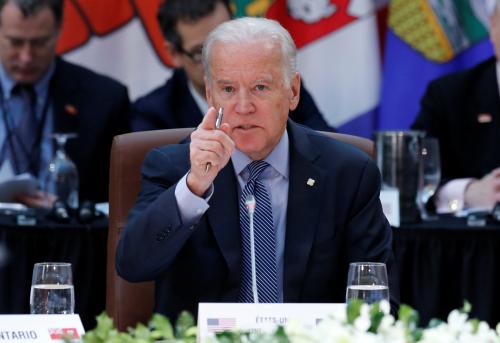 U.S. Vice President Joe Biden speaks during the First Ministers meeting in Ottawa, Ontario, Canada, December 9, 2016. REUTERS/Chris Wattie - RTSVF39