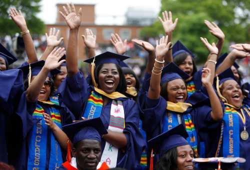 Graduates celebrate at Howard University in Washington
