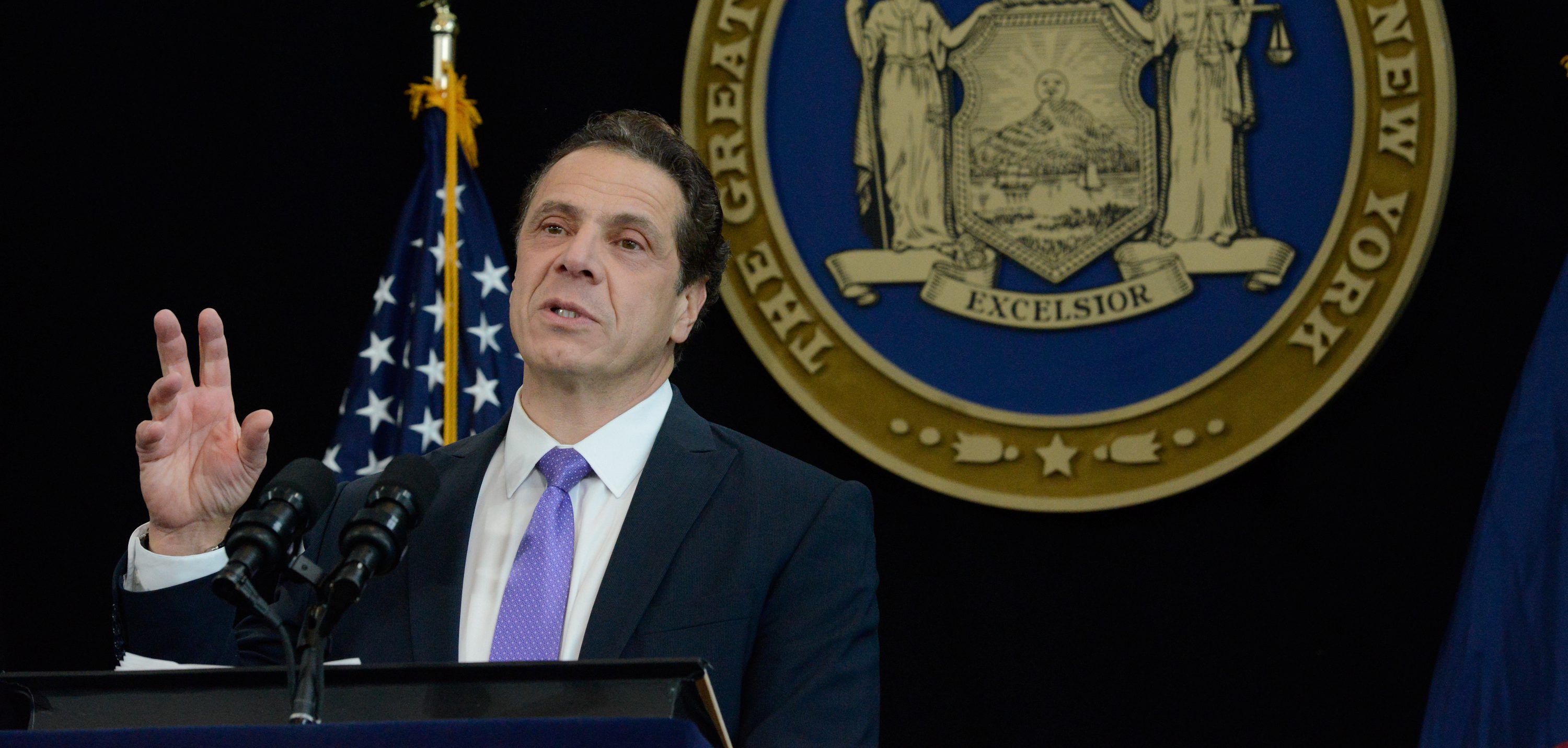 New York Governor Andrew Cuomo delivers his State of the State address in New York City